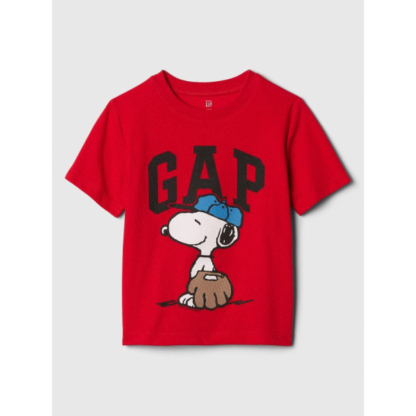 GAP - Baby tričko GAP & Peanuts Snoopy - Červená