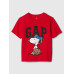 GAP - Baby tričko GAP & Peanuts Snoopy - Červená