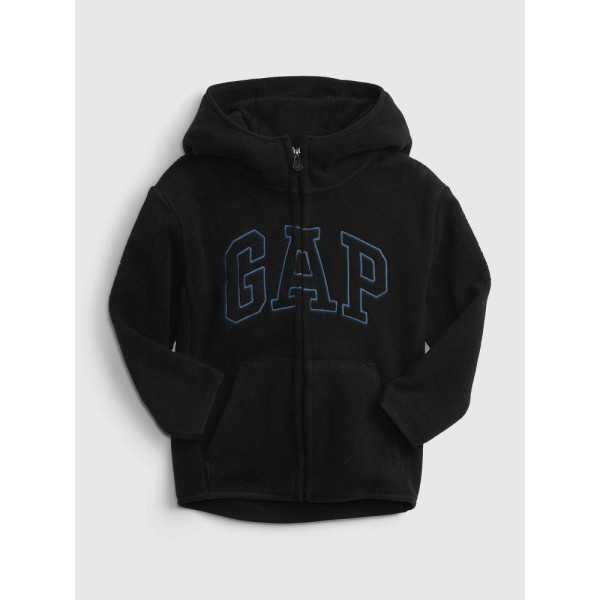 GAP - Baby mikina fleece s kapucí - Černá