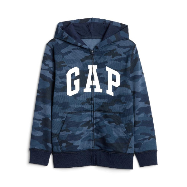 GAP - Dětská mikina GAP logo fleece - Tmavě modrá