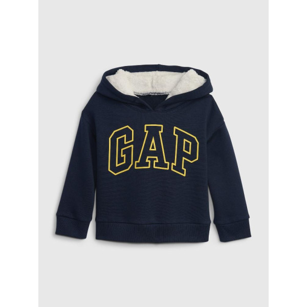 GAP - Baby zateplená mikina s kapucí - Tmavě modrá