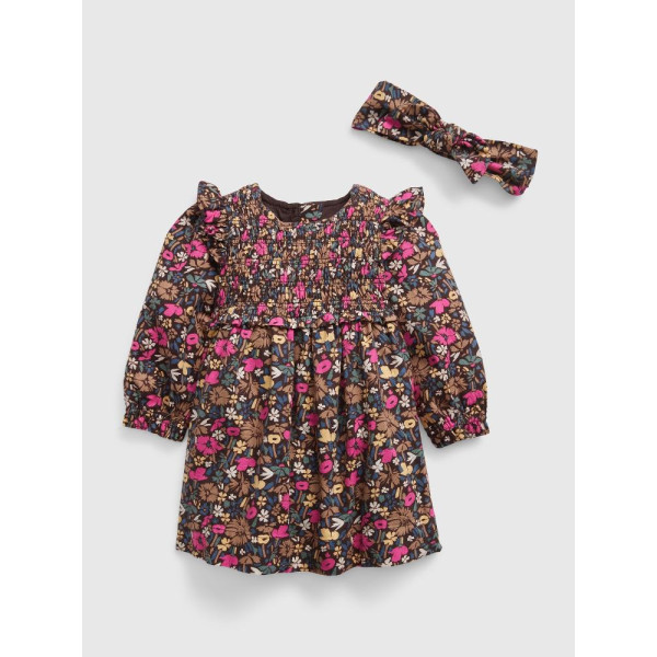 GAP - Baby šaty floral s čelenkou - Barevná