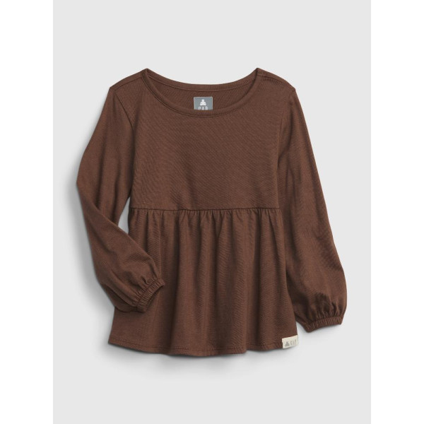 GAP - Baby nabíraný top organic - Hnědá