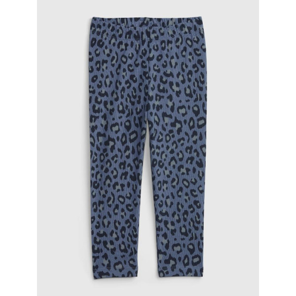 GAP - Baby legíny organic leopard - Tmavě modrá