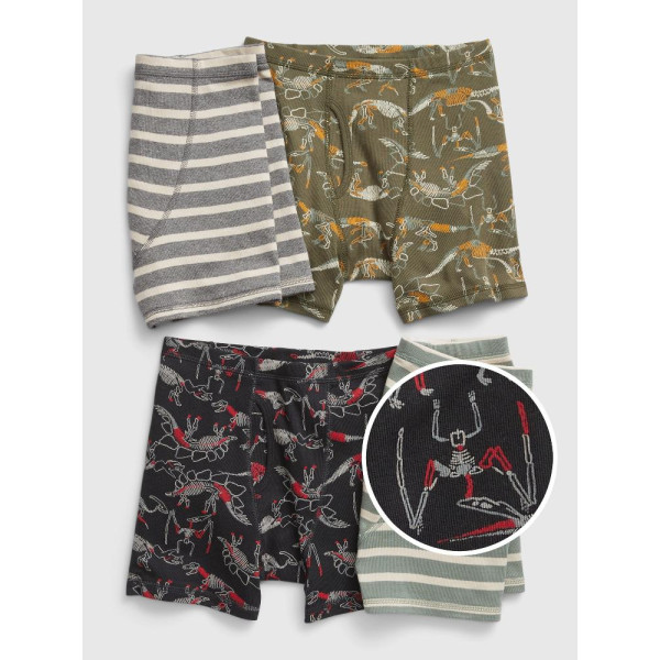 GAP - Dětské boxerky organic cotton, 4 ks - Barevná