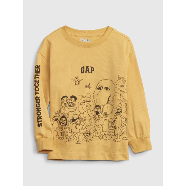 GAP - Baby tričko organic GAP & Sesame street - Žlutá