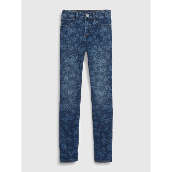 GAP - Dětské džíny skinny floral - Tmavě modrá