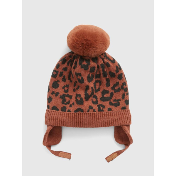 GAP - Baby čepice leopard - Hnědá