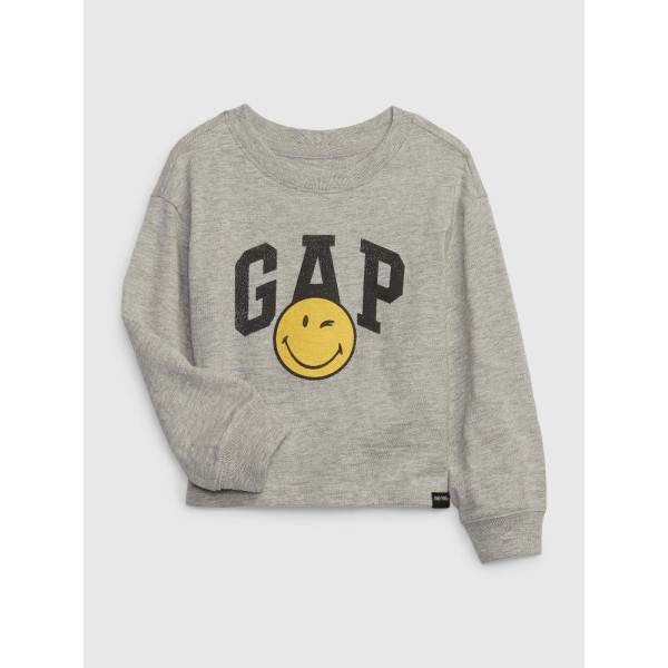 GAP - Baby tričko GAP × SmileyWorld® - Šedá