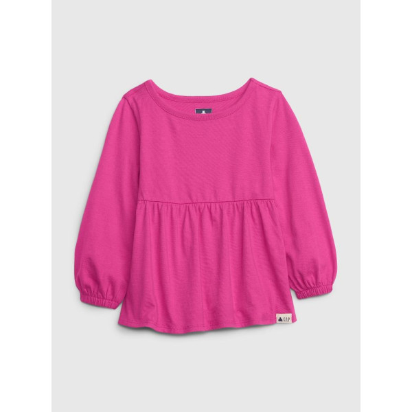 GAP - Baby tričko organic cotton peplum - Růžová