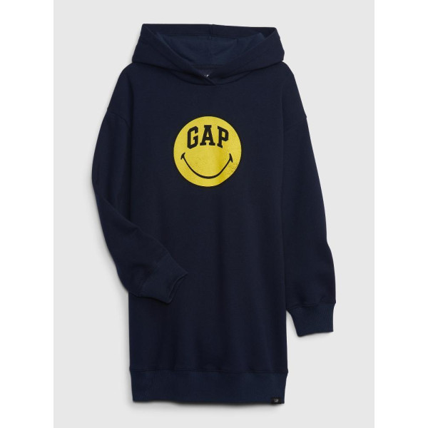 GAP - Dětské mikinové šaty GAP × SmileyWorld® - Tmavě modrá