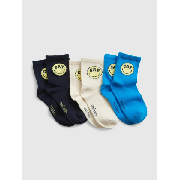 GAP - Dětské ponožky GAP × SmileyWorld®, 3 páry - Barevná