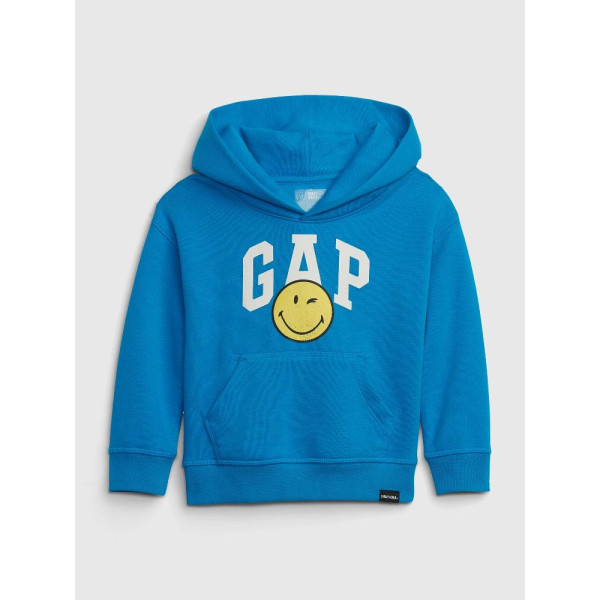 GAP - Baby mikina GAP × SmileyWorld® - Modrá