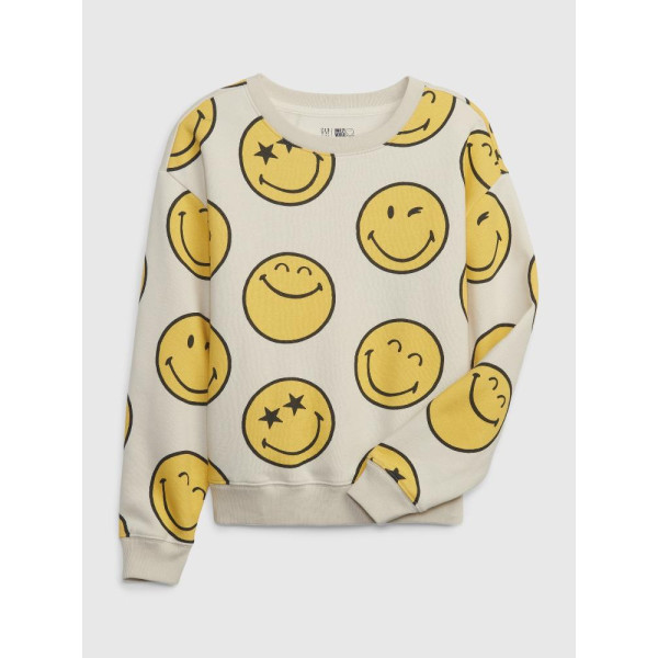 GAP - Dětská mikina GAP × SmileyWorld® - Béžová