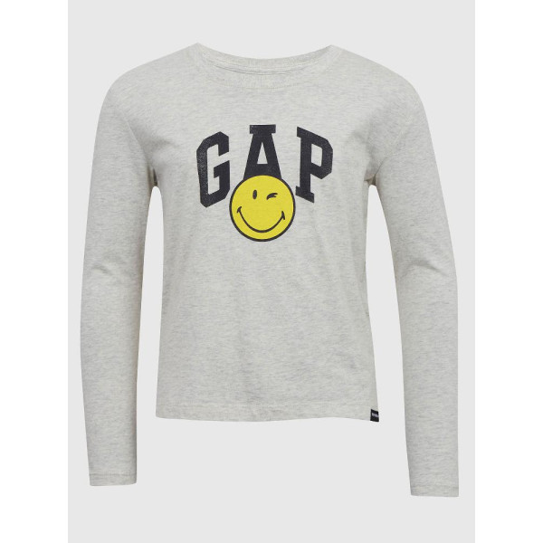 GAP - Dětské tričko GAP × SmileyWorld® - Šedá