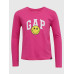 GAP - Dětské tričko GAP × SmileyWorld® - Růžová