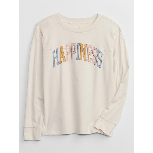 GAP - Dětské tričko Happiness - Bílá