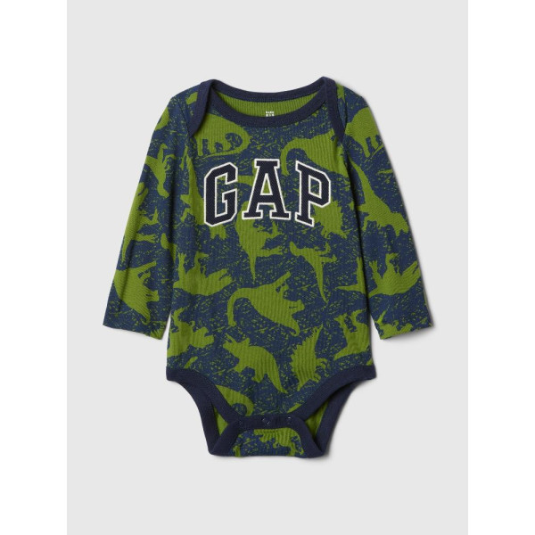 GAP - Baby bavlněné body s logem - Zelená