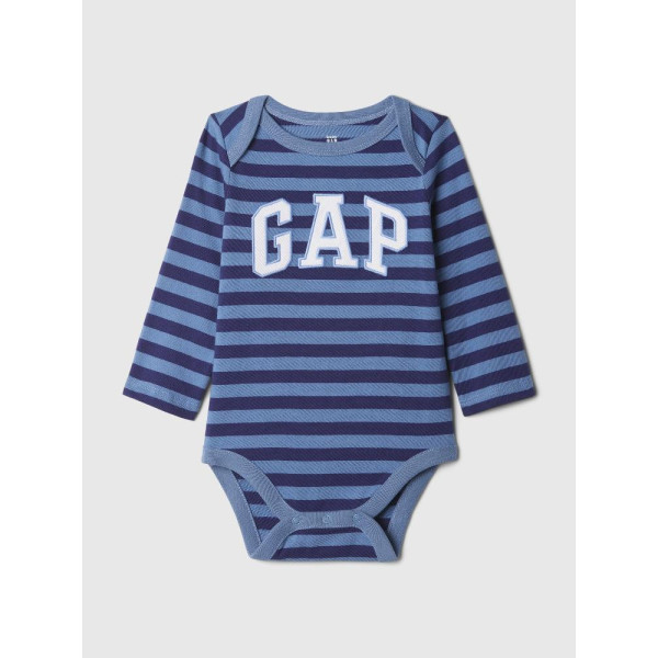 GAP - Baby bavlněné body s logem - Modrá