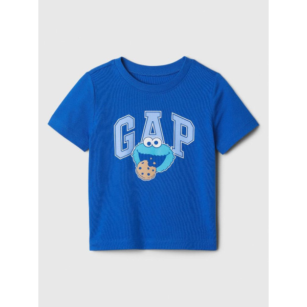 GAP - Baby tričko Gap & Sesame Street - Modrá