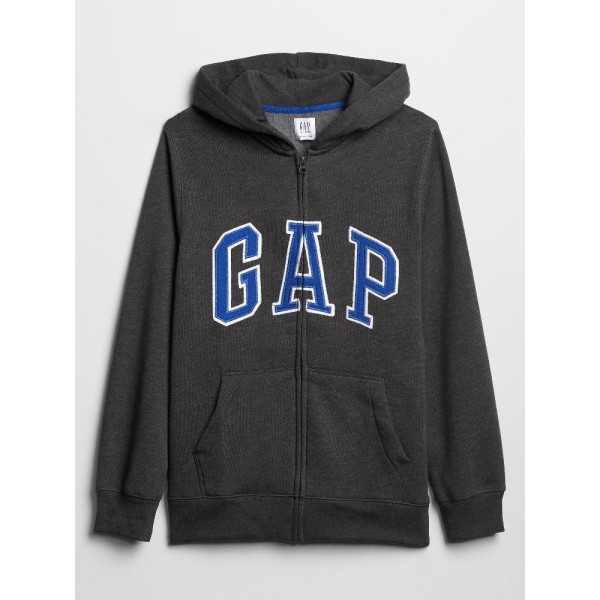 GAP - Dětská mikina GAP logo zip - Šedá