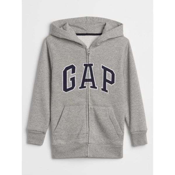 GAP - Dětská mikina GAP logo zip - Šedá