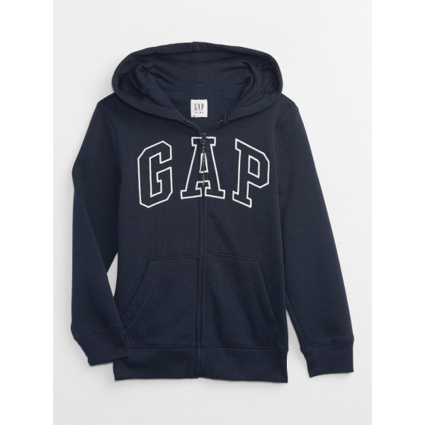 GAP - Dětská mikina GAP logo zip - Tmavě modrá