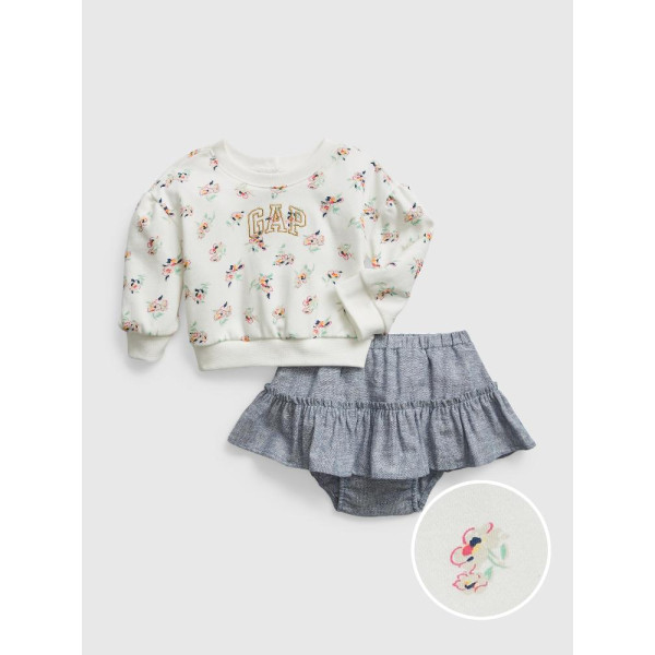 GAP - Baby set mikina a sukně - Bílá