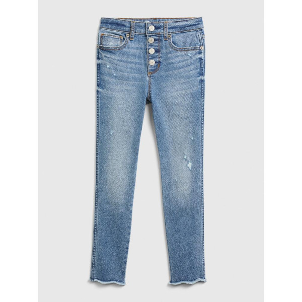 GAP - Dětské džíny jeggings high rise distressed - Modrá