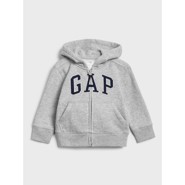 GAP - Baby mikina GAP logo zip - Šedá