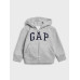 GAP - Baby mikina GAP logo zip - Šedá