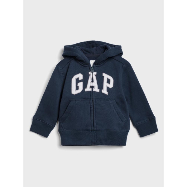 GAP - Baby mikina GAP logo zip - Tmavě modrá