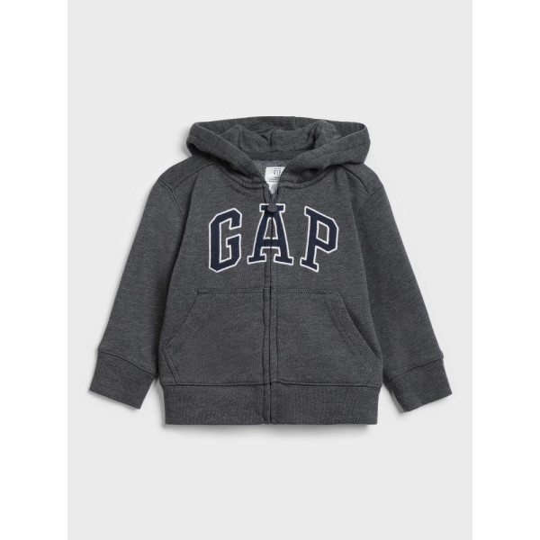 GAP - Baby mikina GAP logo zip - Šedá