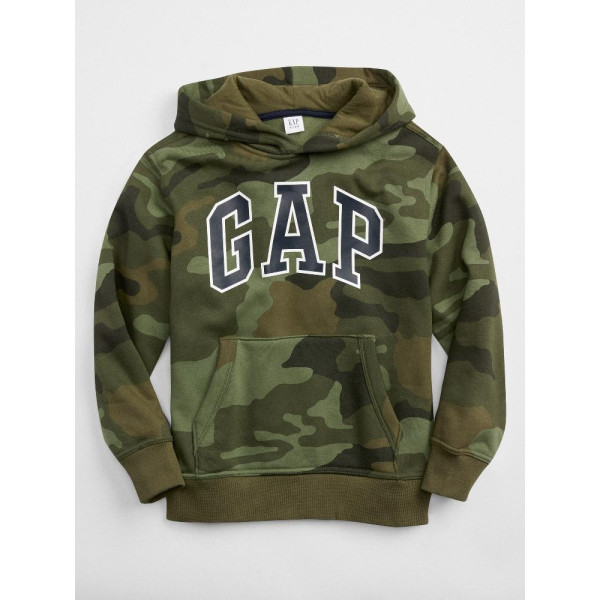 GAP - Dětská mikina GAP logo camo - Zelená