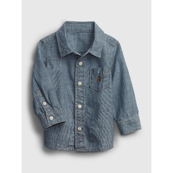 GAP - Baby chambray košile - Modrá