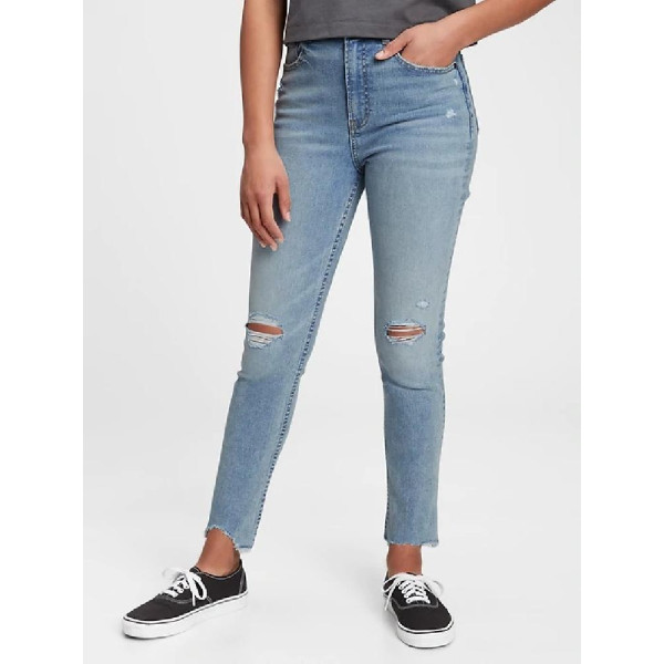 GAP - Teen džíny sky high rise skinny ankle - Modrá