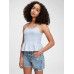 GAP - Teen top organic cotton cinched cami - Modrá