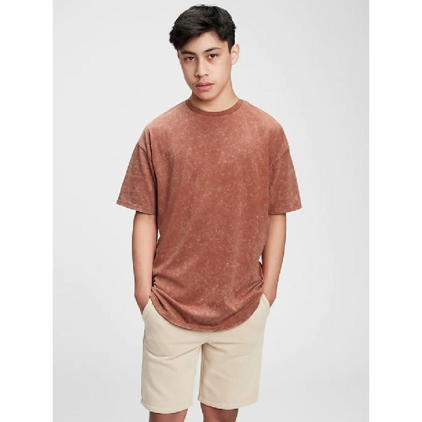 GAP - Teen tričko curved hem - Hnědá