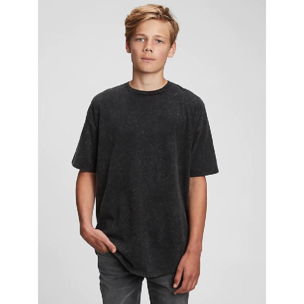 GAP - Dětské tričko curved hem - Černá