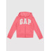 GAP - Dětská mikina GAP logo zip - Růžová