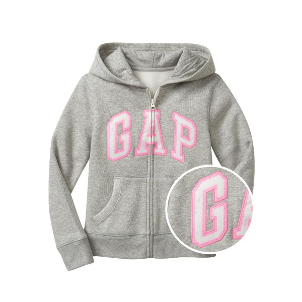 GAP - Dětská mikina GAP logo zip - Šedá