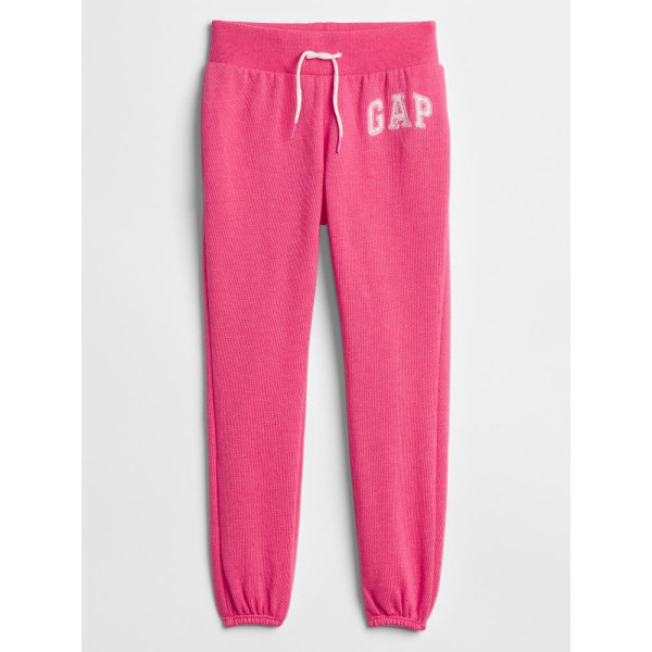 GAP - Dětské tepláky GAP logo fleece - Růžová