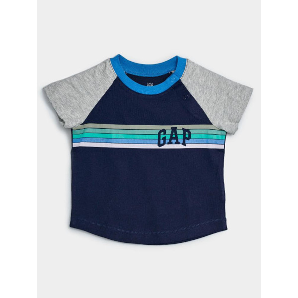 GAP - Baby tričko GAP logo raglan - Tmavě modrá