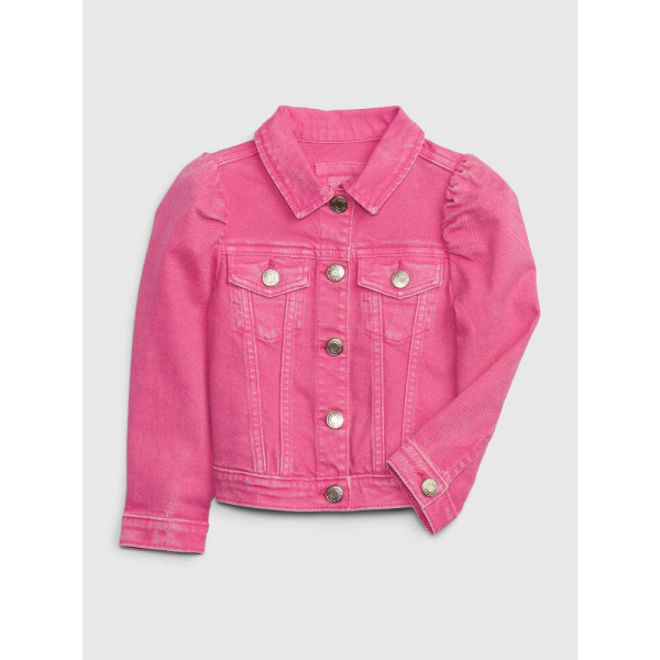 GAP - Baby džínová bunda Gap × Barbie™ - Růžová