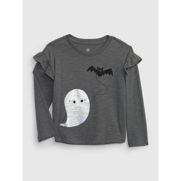 GAP - Baby tričko s potiskem Halloween - Šedá