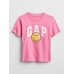 GAP - Baby tričko GAP & SmileyWorld® - Růžová