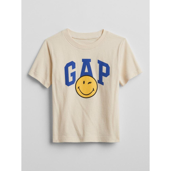 GAP - Baby tričko GAP & SmileyWorld® - Béžová