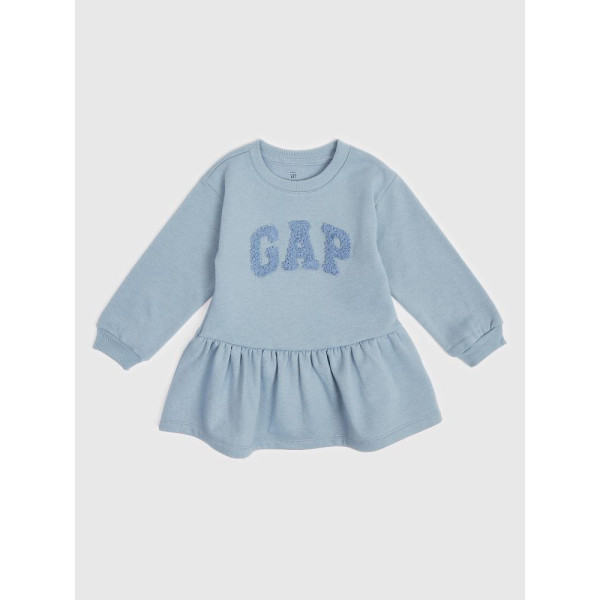 GAP - Baby mikinové šaty s logem - Modrá