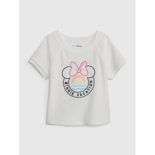 GAP - Baby froté tričko GAP & Disney Minnie - Bílá