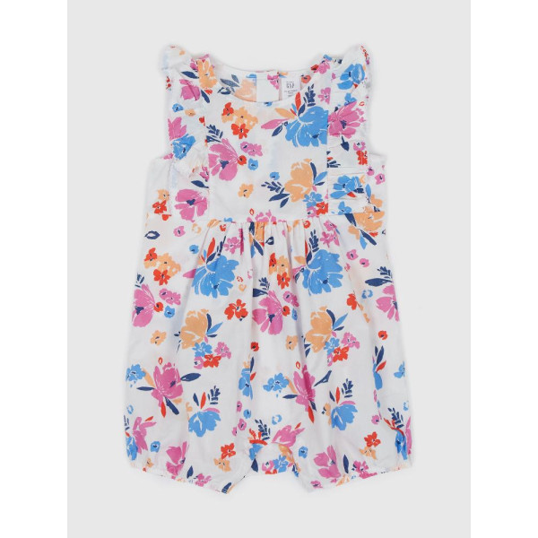 GAP - Baby bavlněný overal floral - Růžová